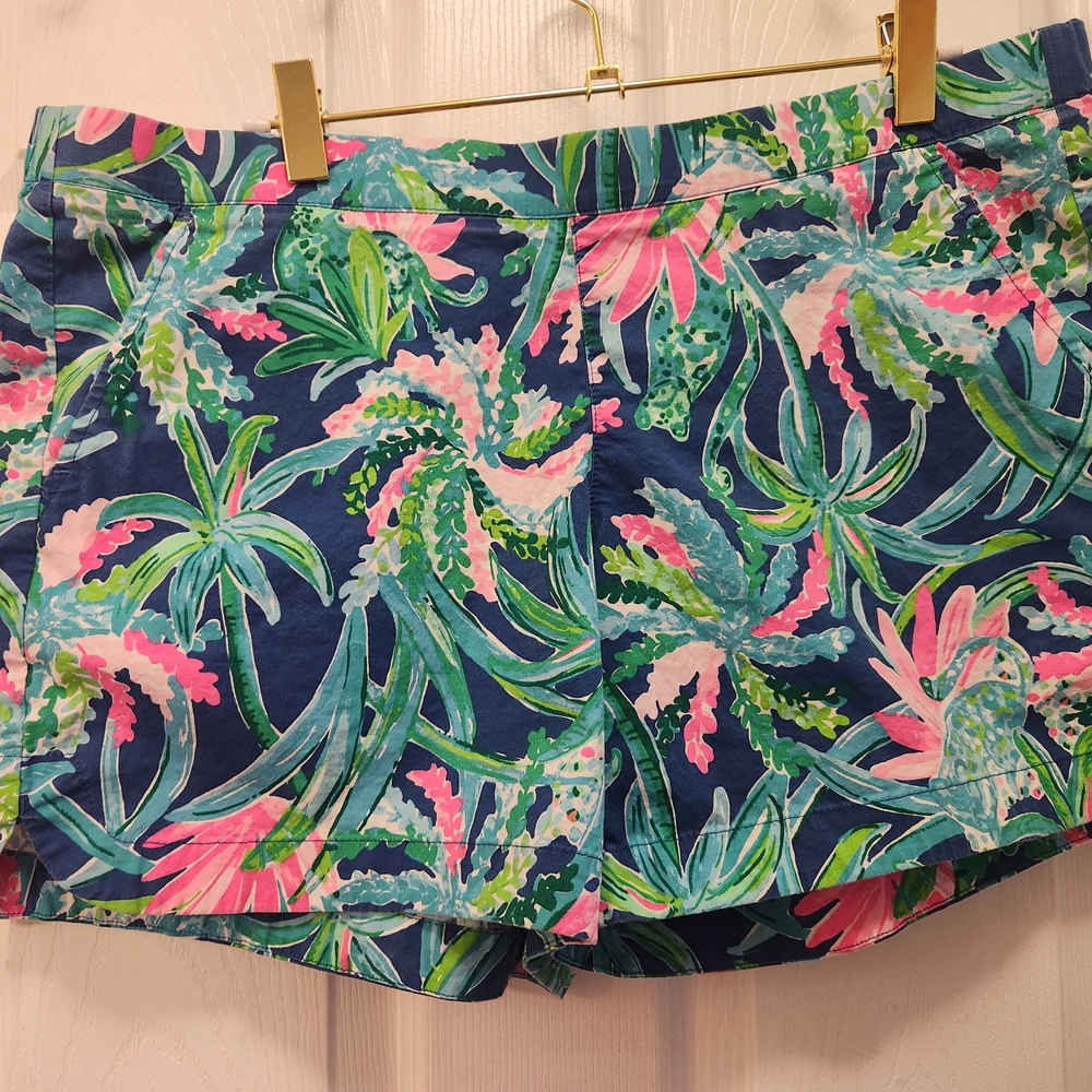 Lilly Pulitzer Blue and Pink Tropical Print Shorts